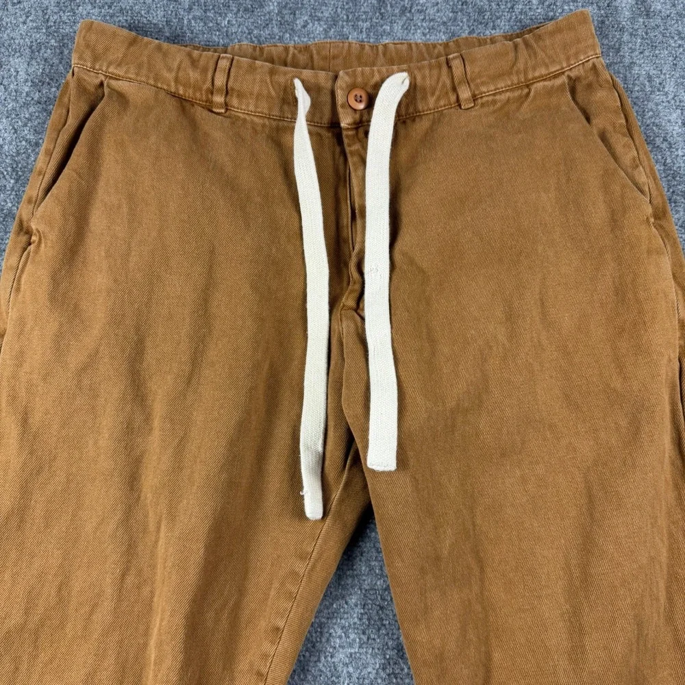 Jungmaven Pants Mens XL Brown Hemp Cotton Drawstring Frayed Hem Sustainable USA